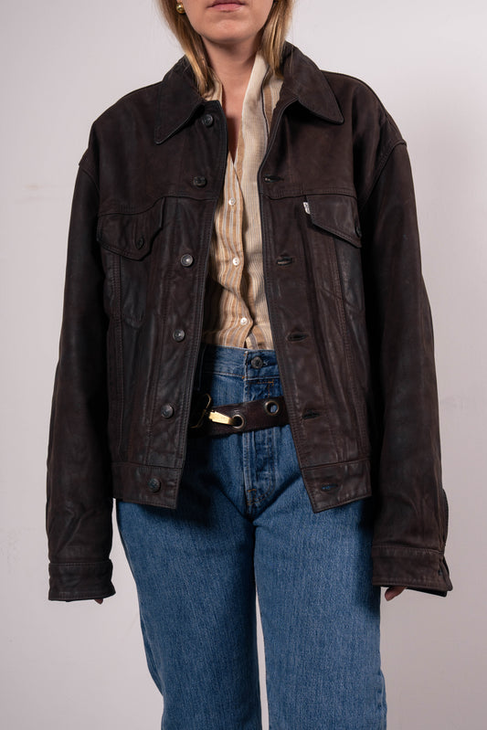Levi's leather jacket (L-XL)